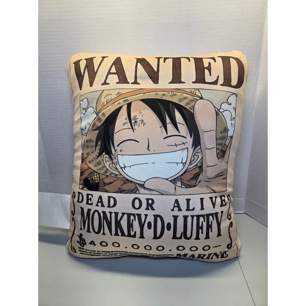 One‎ Piece Monkey D Luffy Wanted Poster Plush Pillow Miniso 400M Bounty Anime